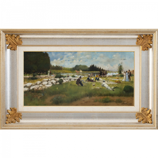 &quot;Día en el campo&quot;  ESCUELA ITALIANA SIGLO XX 