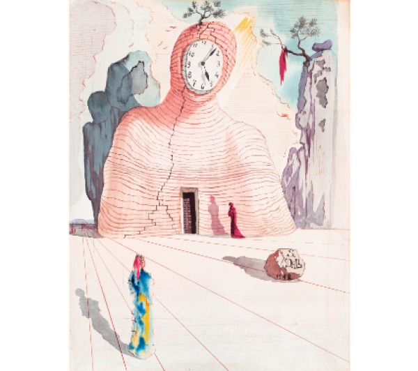 SALVADOR DALÍ (Figueras, 1904 - 1989)  Estudio para la Divina Comedia, 1952.   Acuarela sobre papel. 