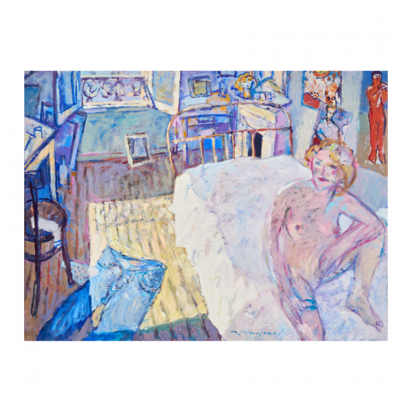 Ramón Moscardó Fernández (Barcelona, 1953)  Estudio de París.  Óleo sobre tela. Firmado.