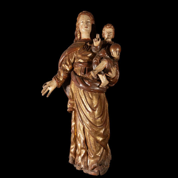Escultura Virgen con Niño, siglo XVI. 