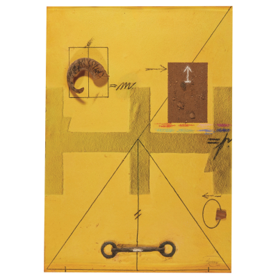 Joan Pere Viladecans Jové (Barcelona, 1948) Composición sobre amarillo.