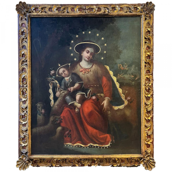 Divina Pastora - Bernardo Rodríguez, Escuela colonial de Quito del siglo XVIII.  