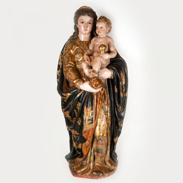 Gran Virgen con Niño en Brazos, círculo del Maestro de Toro, escuela Castellana del siglo XVI.