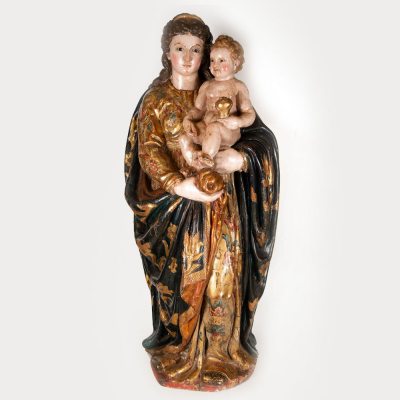 Gran Virgen con Niño en Brazos, círculo del Maestro de Toro, escuela Castellana del siglo XVI.