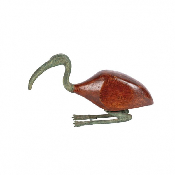 Figura de Ibis, asociado al dios Thoth, señor de la sabiduría y la escritura, inventor de los jeroglíficos.  Antiguo Egipto, Baja Época, 664 - 323 a.C.