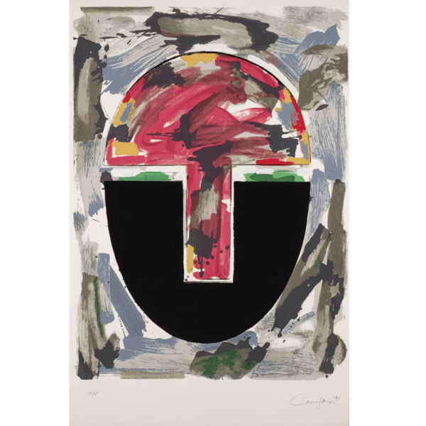 Rafael Canogar. &quot;Sin título (1991)&quot;. Serigrafía sobre papel Velin Arches. Firmada y fechada (91) 