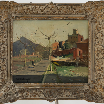 &quot;Calle de Pueblo&quot; RAFAEL DURANCAMPS(Sabadell, 1891 - Barcelona, 1979). 