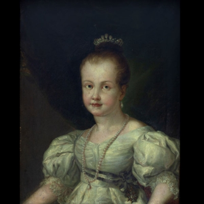 BERNARDO LÓPEZ PIQUER (Valencia, 1799- Madrid, 1874) Retrato de Isabel II niña