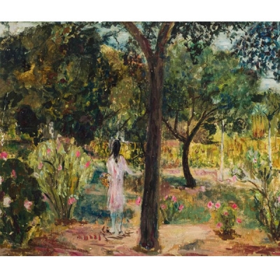 Carmen Laffon.   &quot;Niña en el jardín (c. 1960)&quot;. 