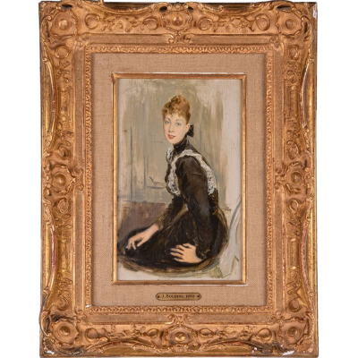 GIOVANNI BOLDINI (Ferrara, 1842 &ndash; Par&iacute;s, 1931) "Retrato de la marquesa Franzosi" (1892).    &Oacute;leo sobre tabla. 