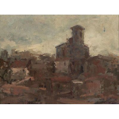 LUIS GARCÍA CAMPOS  (Bilbao 1928 - 2011) &quot;Paisaje rural &quot;