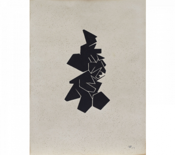 PABLO PALAZUELO (Madrid, 1915 - Galapagar, 2007)  S.T, 1959   Gouache sobre papel. 