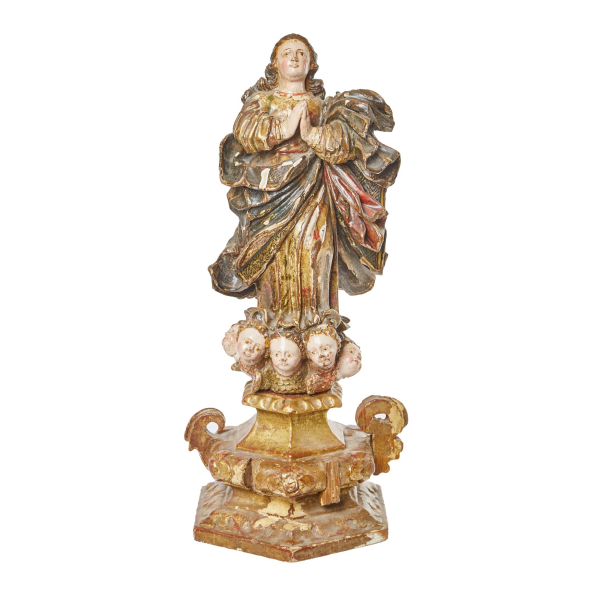 Escuela andaluza, fles. del s.XVII. Virgen Inmaculada. Escultura en madera tallada y policromada.