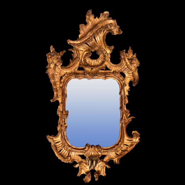 Cornucopia veneciana tallada y dorada. Escuela europea. Siglo XVII