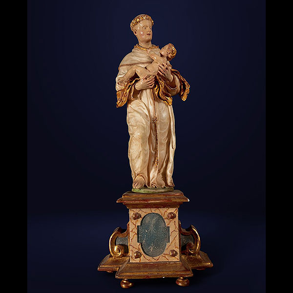 Escuela Napolitana del siglo XVII - San Antonio con el Niño