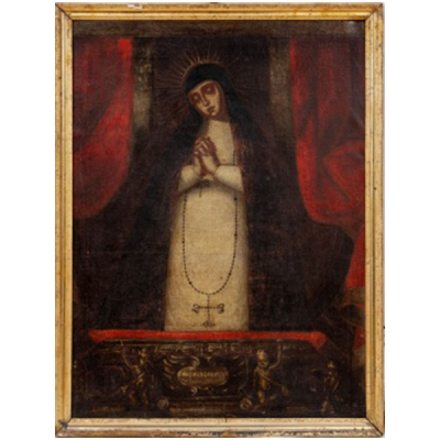 ESCUELA ESPAÑOLA  (S. XVIII) &quot;Nuestra Señora de la Soledad de la Victoria &quot; Óleo / Lienzo 