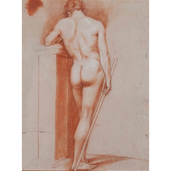 Juan Luna y Novicio Dibujo a sanguina