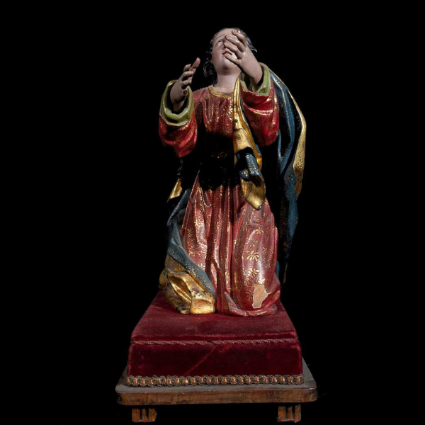 Espectacular y Exquisita Magdalena Penitente colonial Guatemalteca del siglo XVII - principios del siglo XVIII, trabajo colonial de La Nueva España del siglo XVII.