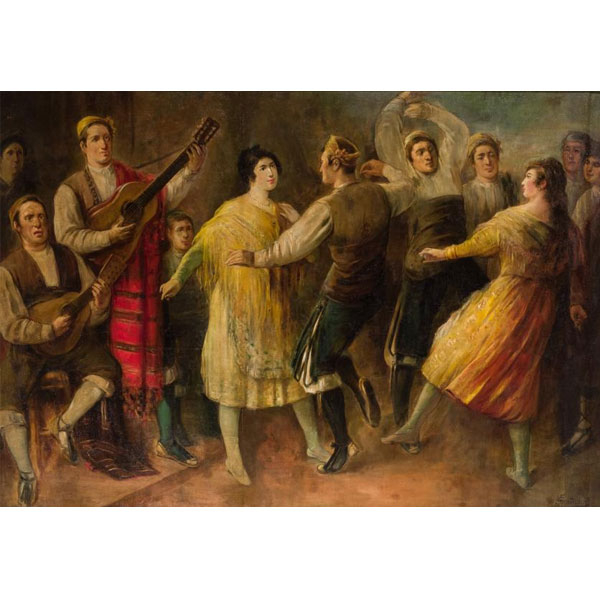 Narciso Sentenach y Cabañas (1853 - 1925).  &quot;Baile popular&quot;.