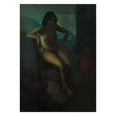 Ramón Calsina (Barcelona, 1901-1992) Mujer desnuda sentada.