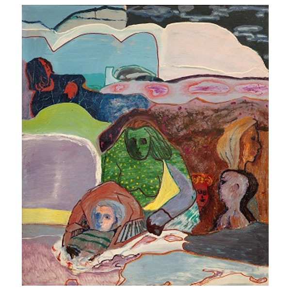 CARMELO ORTIZ DE ELGUEA   (Aretxabaleta, Alava 1944)  "Personajes a color "  &Oacute;leo / Lienzo