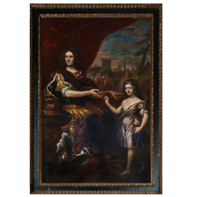 Escuela Holandesa XVII. El joven luchador David ante el rey Saúl (una alegoría del rey Luis XIV). 