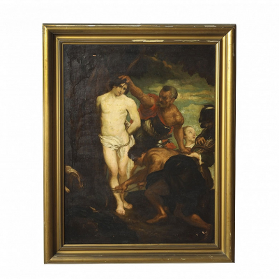 Seguidor de Anton Van Dyck &quot;Martirio de San Sebastián&quot;, s.XVIII-XIX.  Óleo sobre lienzo. 