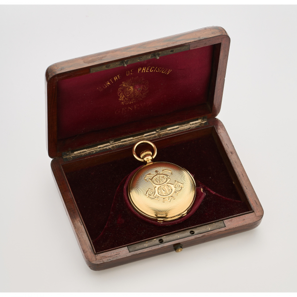 BREGUET. Reloj saboneta de bolsillo con sonería de minutos en oro. Nº 1577, c. 1872. 