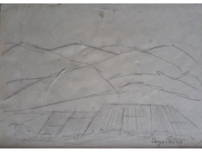 Diego Rivera – Paisaje – Lápiz
