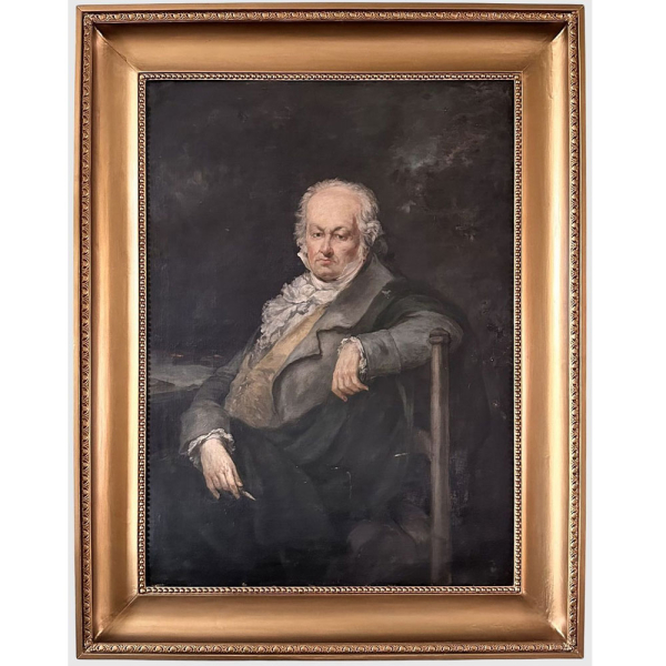 "Retrato de Goya" EUGENIO LUCAS VEL&Aacute;ZQUEZ, S. XIX &ndash; ESPA&Ntilde;A.  &Oacute;leo sobre lienzo. Procedencia: Colecci&oacute;n privada.