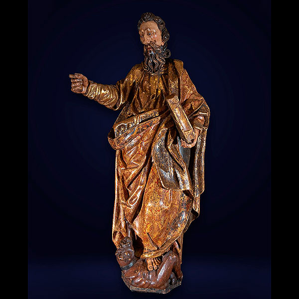 Escuela Vallisoletana del siglo XVI - San Bartolomé pisando al demonio.