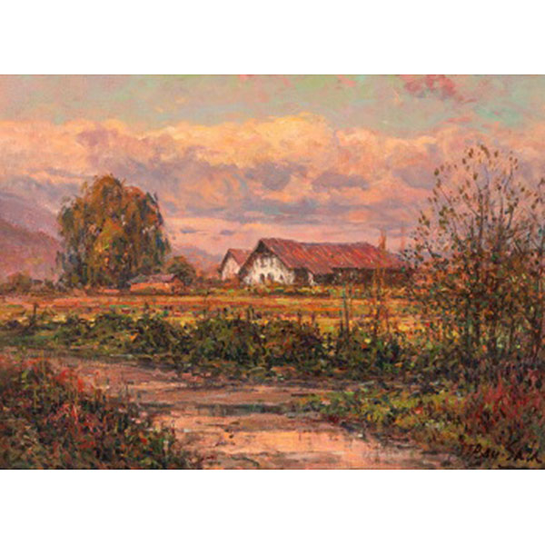 JUAN BAYÓN SALADO &quot;BAY-SALA&quot;  (Logroño 1913 - Bilbao 1995) &quot;Caseríos de Santa Apolonia . Durango&quot;