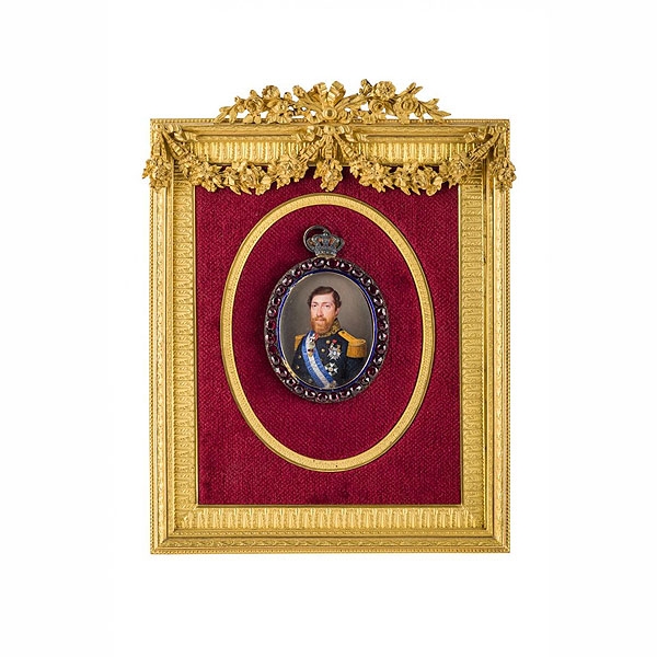Florentino Decraene. &quot;El Infante Francisco de Paula como General&quot;. Miniatura sobre marfil 1840