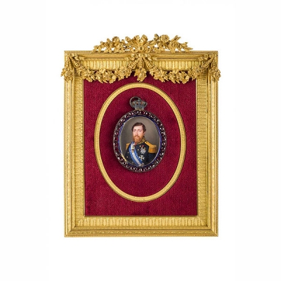 Florentino Decraene. &quot;El Infante Francisco de Paula como General&quot;. Miniatura sobre marfil 1840