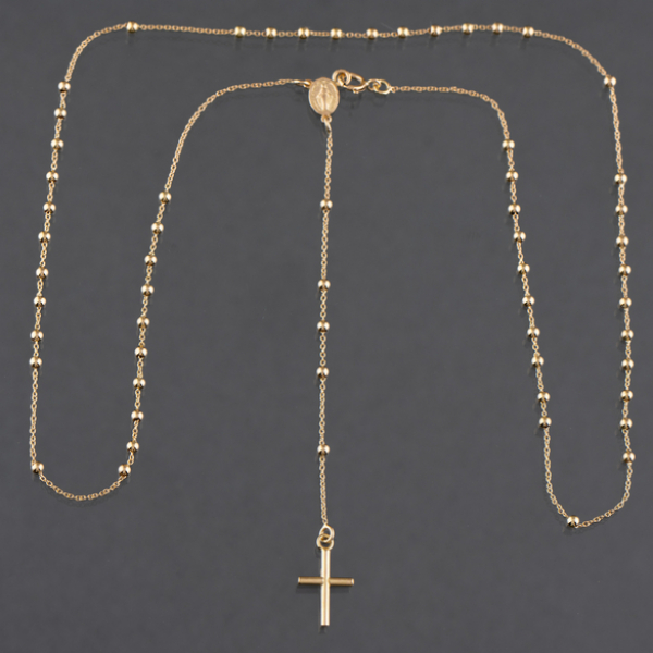 Collar en forma de rosario en oro amarillo de 18 kt.