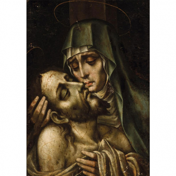 Luis de Morales (1509 - 1586).  "La Piedad". &Oacute;leo sobre tabla.  