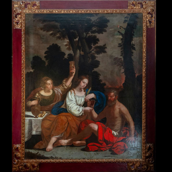 Lot y sus Hijas, escuela Barroca del taller de Annibale Carracci, siglo XVII