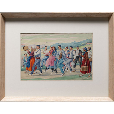 &quot;Camino a la Romería&quot; JOSE ARRUE (Bilbao, 1895-1977).  
