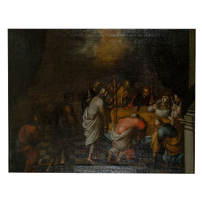 Escuela española, s.XVII. Seguidor de Francisco Antolinez y Sarabia (Sevilla, c.1645-Madrid, c.1700) La muerte de la Virgen.