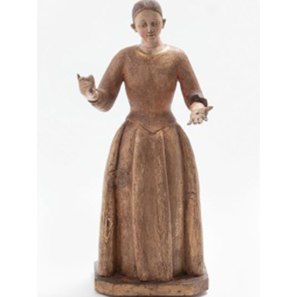 Talla en madera policromada y dorada representando Virgen.  Época:  S. XVIII - XIX