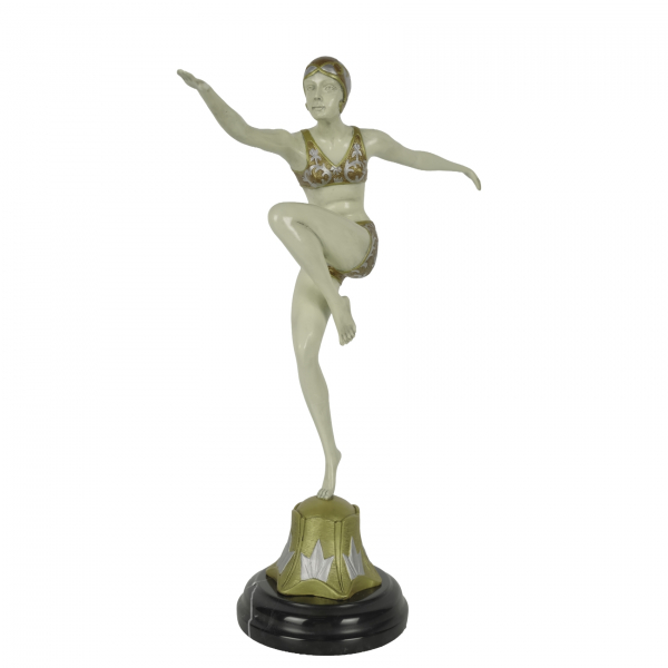 Después de Ferdinand Preiss (Erbach, Alemania, 1882-Berlín, Alemania, 1943)  Con brio.  Escultura en bronce patinado Firmada.