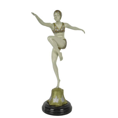 Despu&eacute;s de Ferdinand Preiss (Erbach, Alemania, 1882-Berl&iacute;n, Alemania, 1943)  Con brio.  Escultura en bronce patinado Firmada.