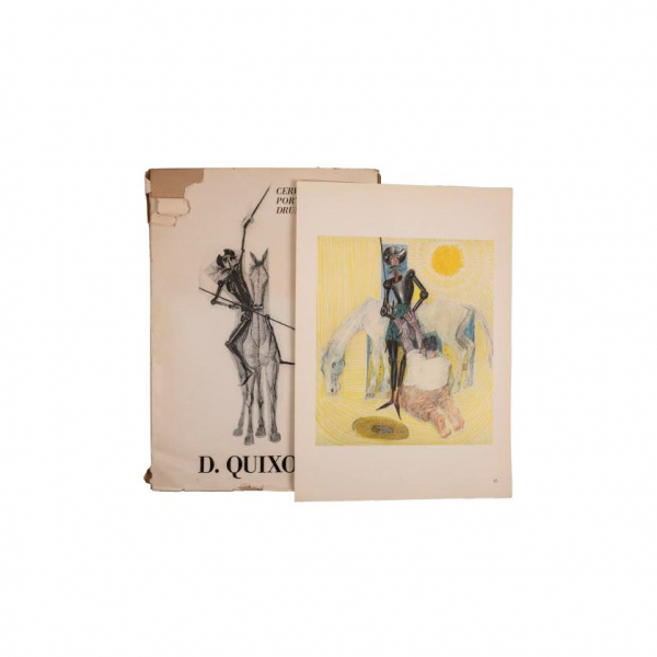 CERVANTES. PORTINARI. DRUMMOND. "D. QUIXOTE. 21 desenhos de Cândido Portinari. Glosas de Carlos Drummond de Andrade" Rio de Janeiro: Diagraphis, 1972.