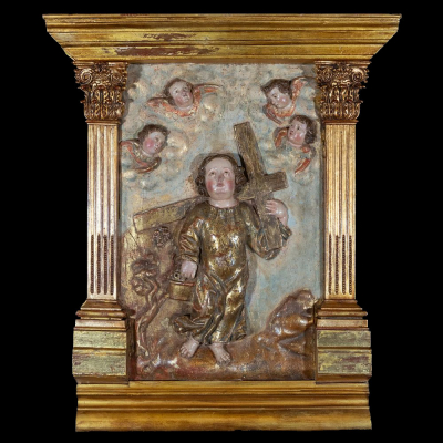 Relieve del Niño Jesús llevando la cruz - Escuela Española - Siglo XVII.