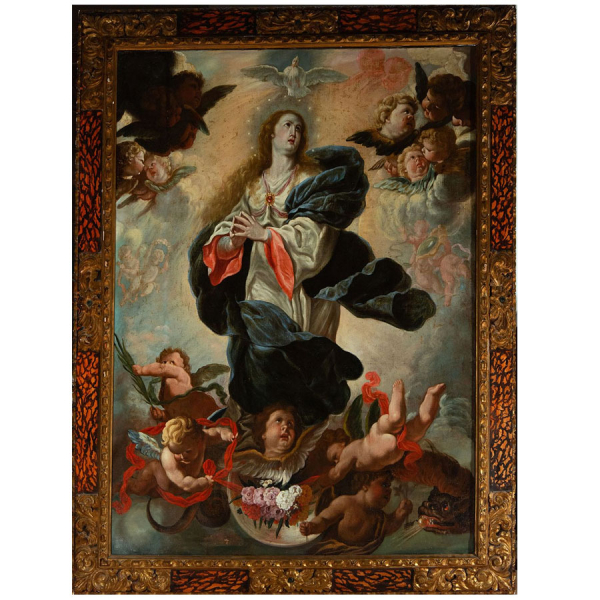 "Gran Virgen Inmaculada" Acisclo Antonio Palomino y Velasco (Bujalance, Córdoba, 1655 - Madrid, 1726).   Óleo sobre lienzo
