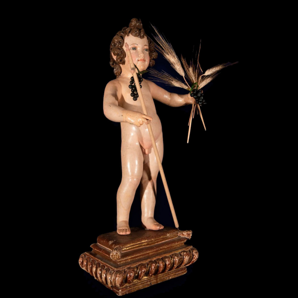 Importante Niño Montañesino en madera del siglo XVII. 