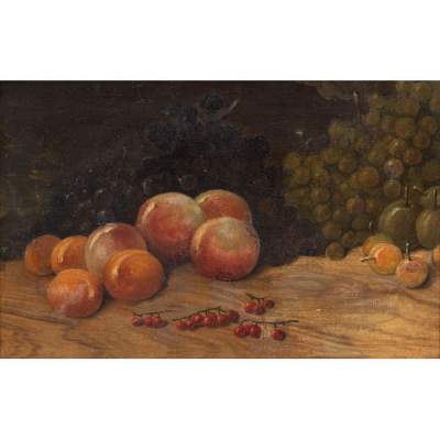  ESCUELA ESPA&Ntilde;OLA   (S. XIX)  "Bodeg&oacute;n de frutas "  &Oacute;leo / Lienzo 