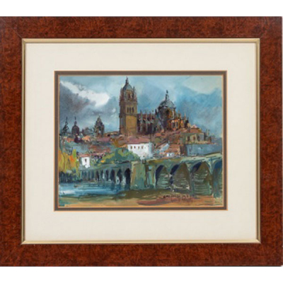 LUIS GARCÍA CAMPOS  (Bilbao 1928 - 2011) &quot;Vista de Salamanca&quot; Firmado: García Campos