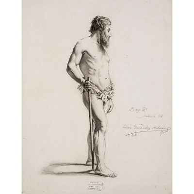 Cesar Fernandez Ardavin.   &quot;Figura clásica&quot;. Carboncillo sobre papel. Firmado 