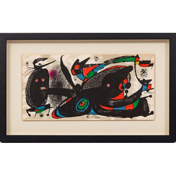 JOAN MIRÓ   (Barcelona 1893 - Palma de Mallorca 1983)  "Sin título"  Firmado: Miró (en plancha)  Litografía / Papel guarro  